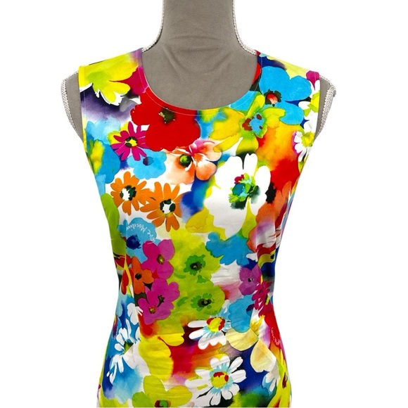Love Moschino Floral Sheath Dress Bright Multicolor Print Office Cocktail Size 4 - Picture 4 of 16